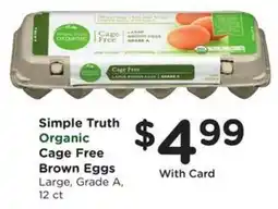 Kroger Simple Truth Organic Cage Free Brown Eggs offer