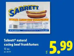 Lidl Sabrett natural casing beef frankfurters offer