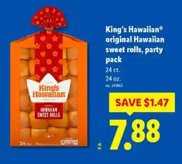 Lidl King's Hawaiian original Hawaiian sweet rolls party pack offer
