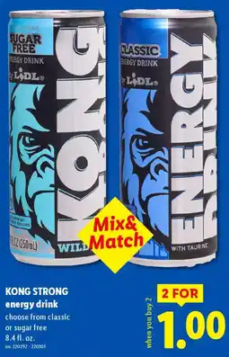 Lidl Kong strong energy drink offer