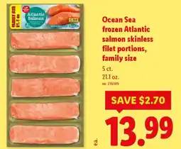 Lidl Ocean sea frozen atlantic salmon skinless filet portions family size offer
