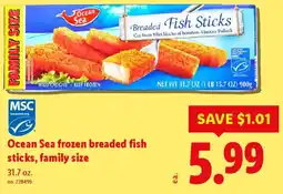 Lidl Ocean sea frozen breaded fish sticks family size offer