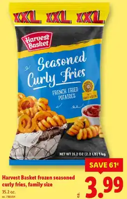 Lidl Harvest basket frozen seasoned curly fries family size offer