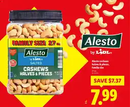 Lidl Alesto cashews halves & pieces family size offer