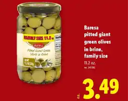 Lidl Baresa pitted giant green olives in brine family size offer
