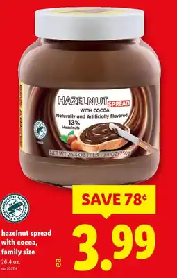 Lidl Hazelnut spread with cocoa family size offer