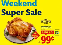 Lidl Butcher's specialty fresh whole chicken offer