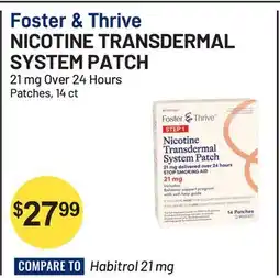 Health Mart Foster & Thrive NICOTINE TRANSDERMAL SYSTEM PATCH offer