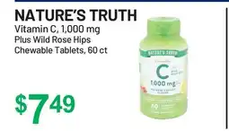 Health Mart NATURE'S TRUTH Vitamin C, 1,000 mg Plus Wild Rose Hips Chewable Tablets, 60 ct offer