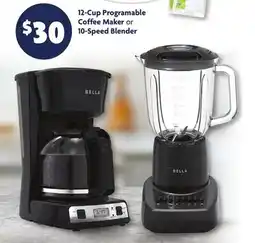 Family Dollar 12-Cup Programable Coffee Maker or 10-Speed Blender offer
