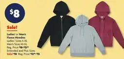 Family Dollar Ladies' or Men's Fleece Hoodies offer