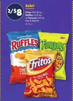 Family Dollar Fritos 9.25-10 oz., Ruffles 5.5-9 oz., or Funyuns 5.25 oz offer
