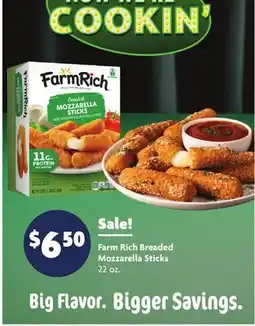 Family Dollar Farm Rich Breaded Mozzarella Sticks offer