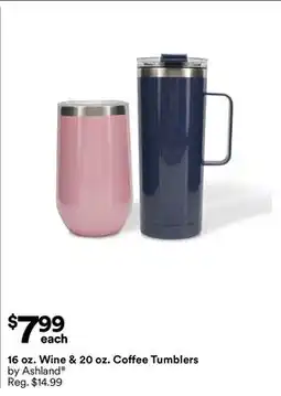 Michaels 16 oz. Wine & 20 oz. Coffee Tumblers by Ashland offer
