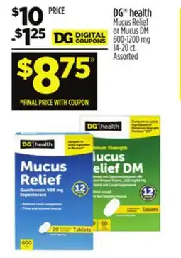 Dollar General DG health Mucus Relief or Mucus DM offer