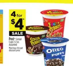 Dollar General Post Cereal Cups offer
