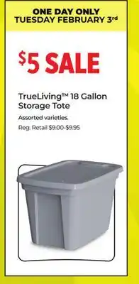 Dollar General TrueLiving 18 Gallon Storage Tote offer