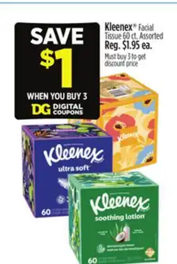 Dollar General Kleenex Facial Tissue offer