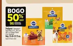 Dollar General Pedigree Dentastix Dog Treats 21 ct., 24 ct. or 40 ct. or Chewy Chunx 4 oz offer
