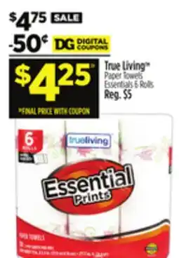 Dollar General True Living Paper Towels offer