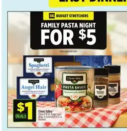 Dollar General Clover Valley Pasta 12-16 oz., Pasta Sauce 24 oz. or Spices 0.25-5.25 oz offer