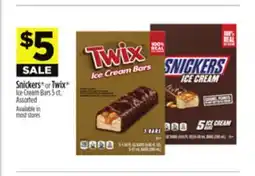 Dollar General Snickers or Twix Ice Cream Bars offer