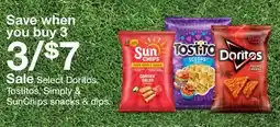 Target Select Doritos, Tostitos, Simply & SunChips snacks & dips offer