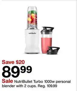 Target NutriBullet Turbo 1000w personal blender with 2 cups offer