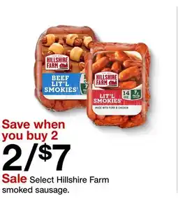 Target Select Hillshire Farm smoked sausage offer