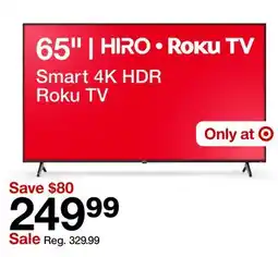 Target Smart 4K HDR Roku TV 65 offer