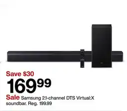 Target Samsung 2.1-channel DTS Virtual:X soundbar offer