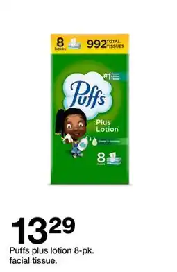 Target Puffs plus lotion 8-pk. facial tissue offer