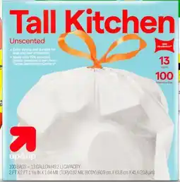 Target up & up 100-ct. 13-gal. tall kitchen trash bags offer