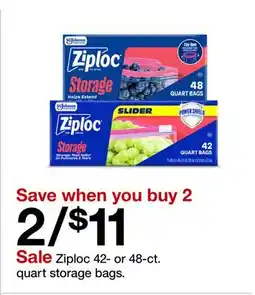 Target Ziploc 42- or 48-ct. quart storage bags offer