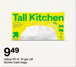 Target up&up 50-ct. 13-gal. tall kitchen trash bags offer