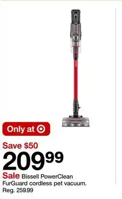 Target Bissell PowerClean FurGuard cordless pet vacuum offer