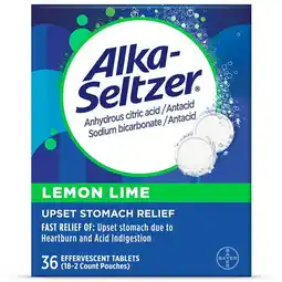 Walgreens Upset Stomach Relief Effervescent Tablets Lemon Lime offer