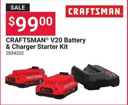 Ace Hardware CRAFTSMAN V20 Battery & Charger Starter Kit offer