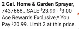 Ace Hardware 2 Gal. Home & Garden Sprayer offer