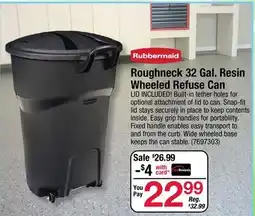 Ace Hardware Roughneck 32 Gal. Resin Wheeled Refuse Can offer