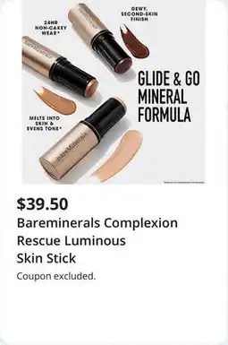 JC Penney Bareminerals Complexion Rescue Luminous Skin Stick offer