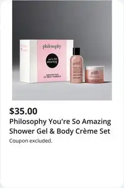 JC Penney Philosophy You're So Amazing Shower Gel & Body Crème Set offer