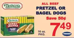 Market Basket All beef pretzel or bagel dogs offer