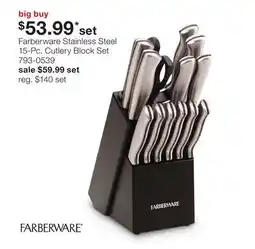 JC Penney Farberware Stainless Steel 15-Pc. Cutlery Block Set offer