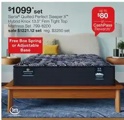 JC Penney Serta Quilted Perfect Sleeper X Hybrid Knox 13.5 Firm Tight Top Mattress Set offer