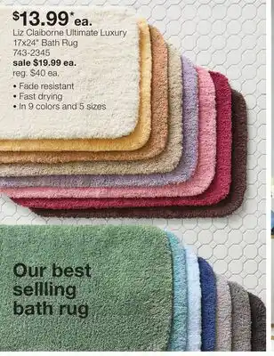 JC Penney Liz Claiborne Ultimate Luxury 17x24 Bath Rug offer