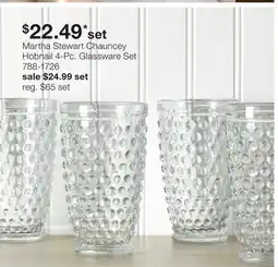 JC Penney Martha Stewart Chauncey Hobnail 4-Pc. Glassware Set offer