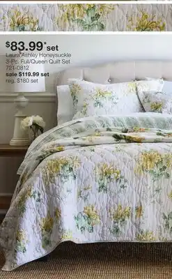 JC Penney Laura Ashley Honeysuckle 3-Pc. Full/Queen Quilt Set offer