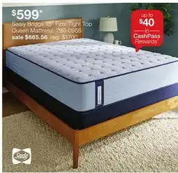 JC Penney Sealy Briggs 13 Firm Tight Top Queen Mattress offer