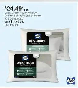 JC Penney Sealy Dream Touch Medium Or Firm Standard/Queen Pillow offer